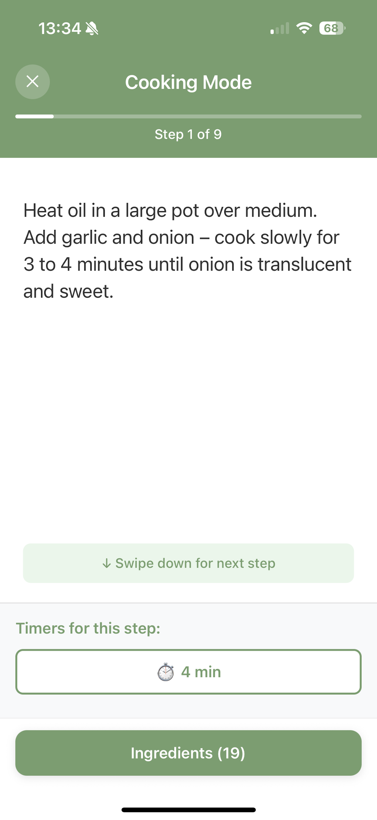 Cooking Mode